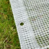 Clear medium duty tarpaulin 10m x 12m with 10m of 6mm bungee rope & 10 tarp clips (screw type) kit