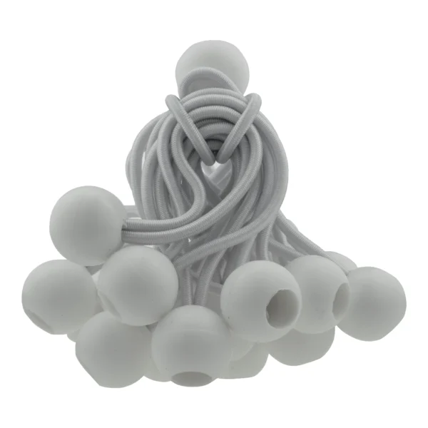 Green/brown heavy duty tarpaulin 8m x 12m with 20 x 4″ bungee balls (white) kit