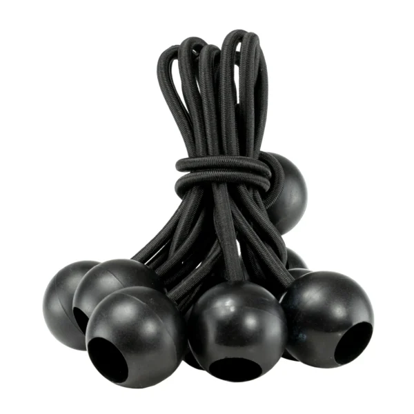 Green/brown heavy duty tarpaulin 8m x 12m with 10 x 6″ bungee balls (black) & 10 tarp clips (screw type) kit