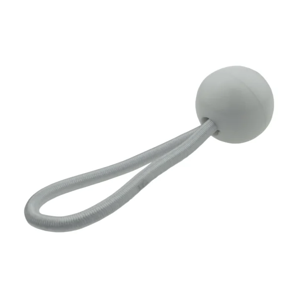 Grey heavy duty tarpaulin 8m x 12m with 20 x 4″ bungee balls (white) kit