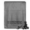 Grey heavy duty tarpaulin 8m x 12m with 10 x 6″ bungee balls (black) & 10 tarp clips (screw type) kit