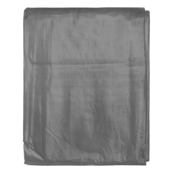 Grey heavy duty tarpaulin 8m x 12m with 10m of 6mm bungee rope & 10 tarp clips (screw type) kit