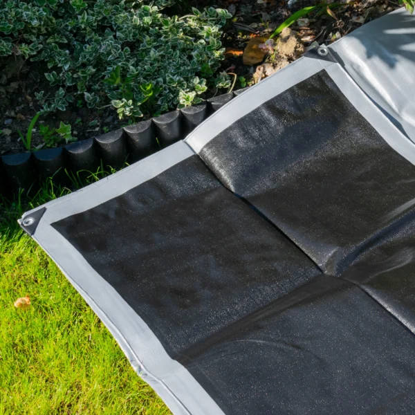 Silver extra heavy duty tarpaulin 8m x 10m with 10m of 6mm bungee rope & 10 tarp clips (screw type) kit