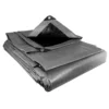 Silver extra heavy duty tarpaulin 8m x 10m with 10m of 6mm bungee rope & 10 tarp clips (screw type) kit