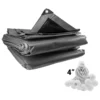 Silver extra heavy duty tarpaulin 8m x 12m with 20 x 4″ bungee balls (white) kit