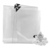 Clear extra heavy duty tarpaulin 5m x 5m with 20 x 4″ bungee balls (white) kit