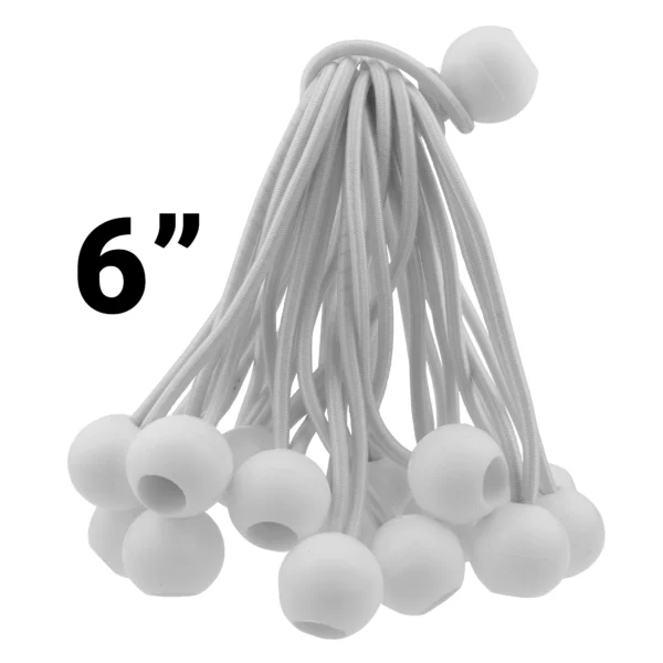 Clear extra heavy duty tarpaulin 5m x 5m with 20 x 6″ bungee balls (white) kit