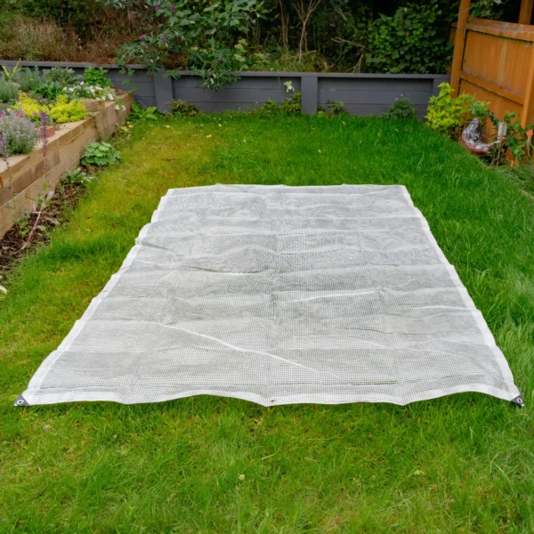 Clear extra heavy duty tarpaulin 5m x 5m with 10m of 6mm bungee rope & 10 tarp clips (screw type) kit