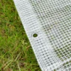 Clear extra heavy duty tarpaulin 5m x 5m with 10m of 6mm bungee rope & 10 tarp clips (screw type) kit