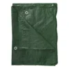 Green lightweight tarpaulin 5m x 8m with 10m of 6mm bungee rope & 10 tarp clips (screw type) kit