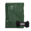 Green lightweight tarpaulin 6m x 8m with 10m of 8mm bungee rope kit