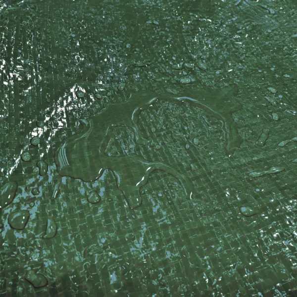Green medium duty tarpaulin 5m x 8m with 10m of 6mm bungee rope & 10 tarp clips (screw type) kit