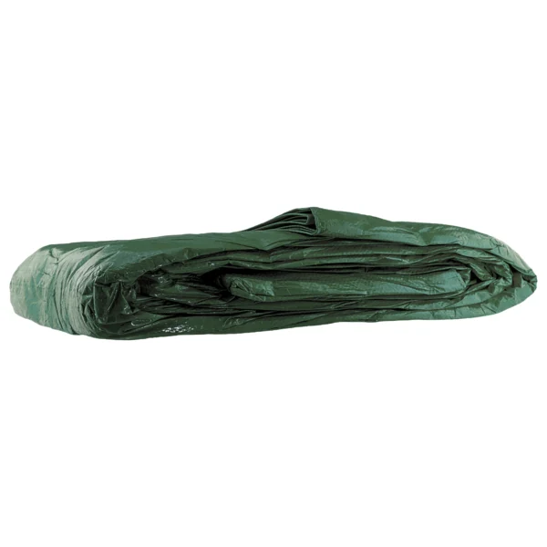 Green medium duty tarpaulin 5m x 8m with 10m of 6mm bungee rope & 10 tarp clips (screw type) kit