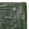 Green medium duty tarpaulin 5m x 8m with 10m of 6mm bungee rope & 10 tarp clips (screw type) kit