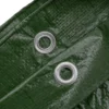 Green medium duty tarpaulin 5m x 8m with 10m of 6mm bungee rope & 10 tarp clips (screw type) kit
