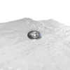 White medium duty tarpaulin 6m x 8m with 10m of 6mm bungee rope & 10 tarp clips (screw type) kit