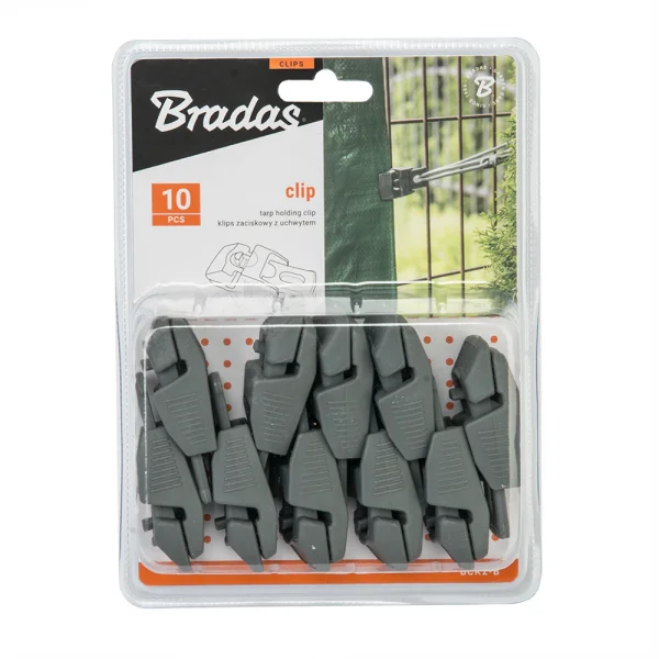 Heavy duty slide type tarpaulin clips – reusable plastic tarp fasteners — pack of 10