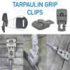 Heavy duty slide type tarpaulin clips – reusable plastic tarp fasteners — pack of 10