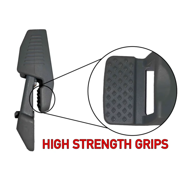 Heavy duty slide type tarpaulin clips – reusable plastic tarp fasteners — pack of 10