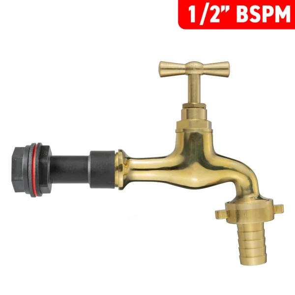 Water butt extension kit 1/2 inch with 15mm barbed polished – rainwater harvesting kit uk