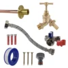 Brass barbed bib tap standard connection kit – heavy duty outdoor garden tap uk