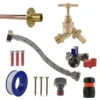 Brass barbed bib tap standard connection kit – heavy duty outdoor garden tap uk