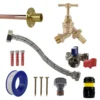 Brass barbed bib tap standard connection kit – heavy duty outdoor garden tap uk