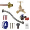 Brass barbed bib tap standard connection kit – heavy duty outdoor garden tap uk