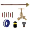 Brass barbed bib tap basic connection kit – heavy duty outdoor garden tap uk
