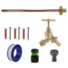 Brass barbed bib tap basic connection kit – heavy duty outdoor garden tap uk