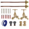 Brass barbed bib tap basic connection kit x2 – heavy duty outdoor garden tap uk (base kit - no hose connector attached)