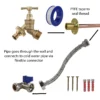 Brass quick connect bib tap standard connection kit – home diy accessory uk