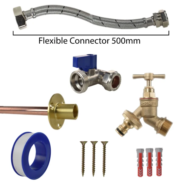 Brass quick connect bib tap standard connection kit – home diy accessory uk