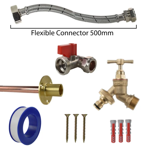 Brass quick connect bib tap standard connection kit – home diy accessory uk