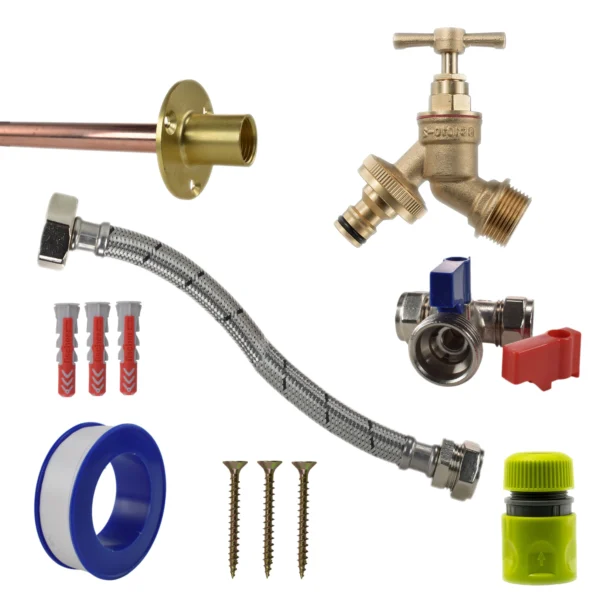 Brass quick connect bib tap standard connection kit – home diy accessory uk