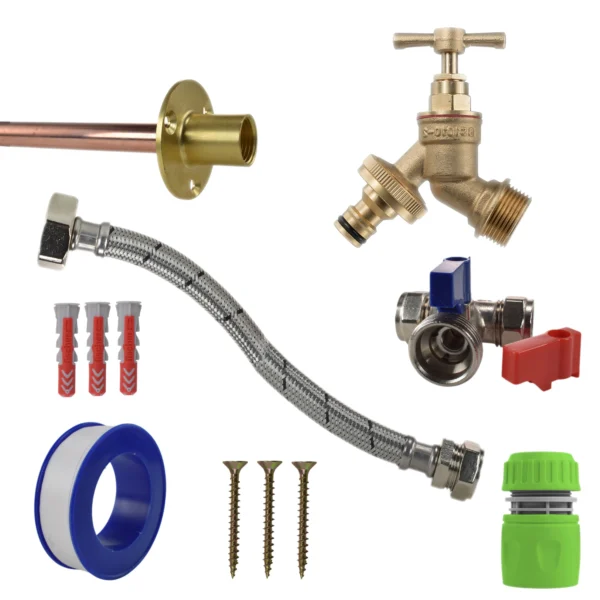 Brass quick connect bib tap standard connection kit – home diy accessory uk