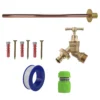 Brass quick connect bib tap basic connection kit – heavy duty outdoor garden tap uk base kit (no hose connector attached)
