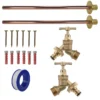 Brass quick connect bib tap basic connection kit x2 – heavy duty outdoor garden tap uk base kit
