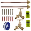 Brass quick connect bib tap basic connection kit x2 – heavy duty outdoor garden tap uk base kit