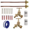 Brass quick connect bib tap basic connection kit x2 – heavy duty outdoor garden tap uk base kit