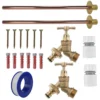 Brass quick connect bib tap basic connection kit x2 – heavy duty outdoor garden tap uk base kit