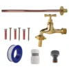 Polished brass 13mm barb tap basic connection kit – barbed hose pipe connector uk