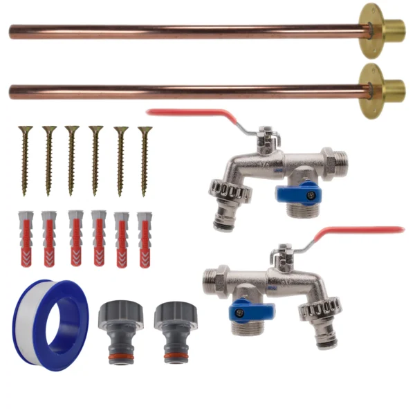 Double lever tap basic connection kit x2 – home diy accessory uk
