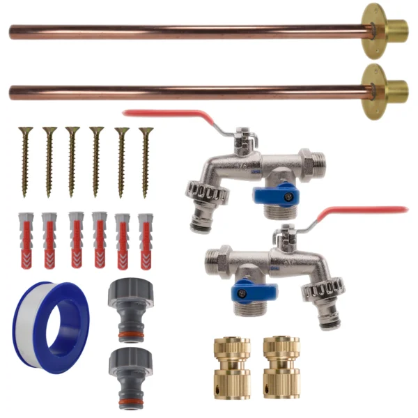 Double lever tap basic connection kit x2 – home diy accessory uk