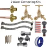 Brass barbed bib tap full connection kit x2 – heavy duty outdoor garden tap uk (base kit - no hose connector attached)