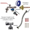 Double lever tap full connection kit – heavy duty outdoor garden tap uk base kit (no hose connector attached)