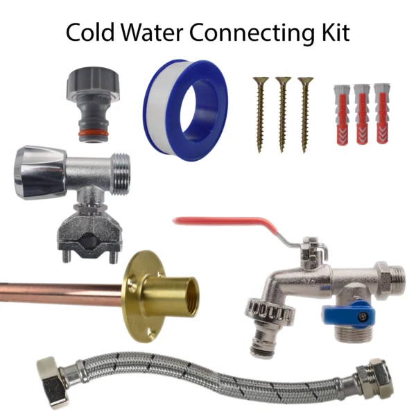 Double lever tap full connection kit – heavy duty outdoor garden tap uk base kit (no hose connector attached)