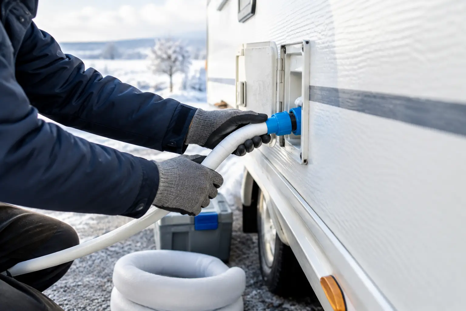 How to winterise caravan pipes before frost