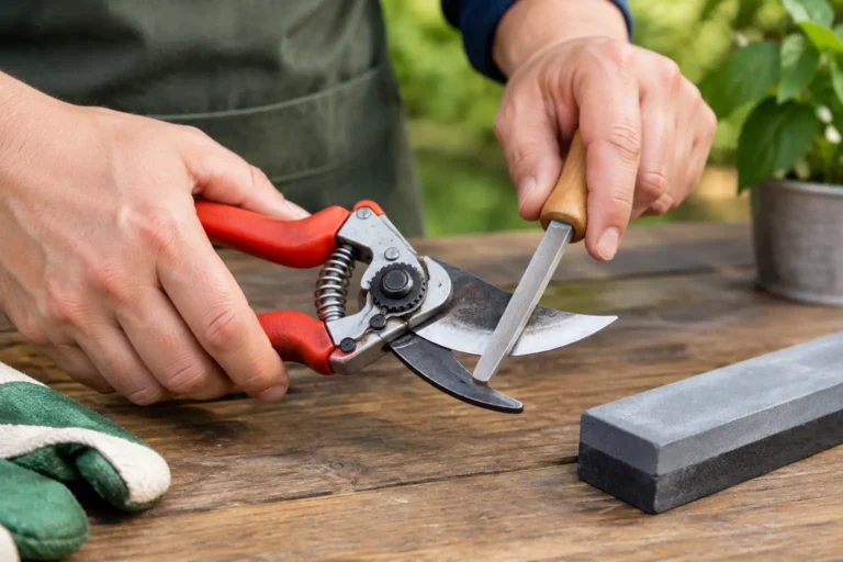 How to sharpen garden secateurs at home