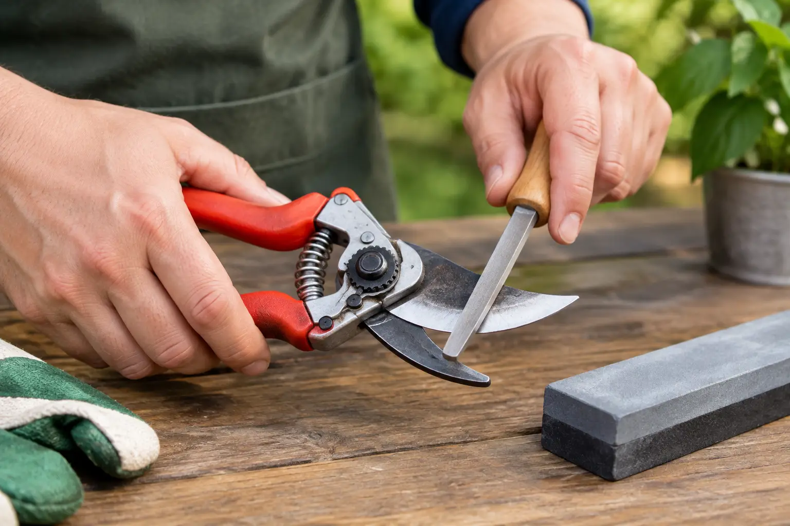 How to sharpen garden secateurs at home